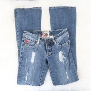 Parasuco "Denim Legend" Distressed Low Rise Flare Jeans – Size 26